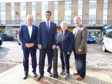 Ranil Jayawardena, MP with Hook Cllrs Mike Morris and Brian Burchfield, and Chairman of Hook Parish Council, Cllr Jane Worlock